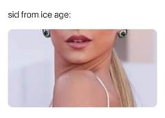 Image may contain: one or more people and closeup, text that says 'sid from ice age:'